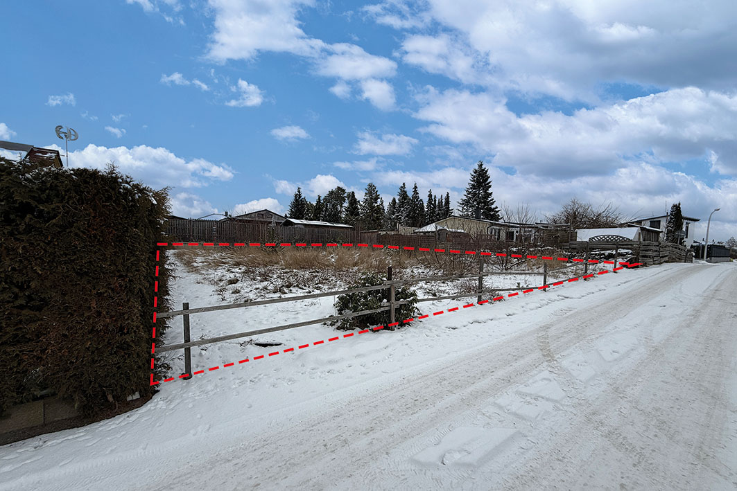 Grundstück markiert