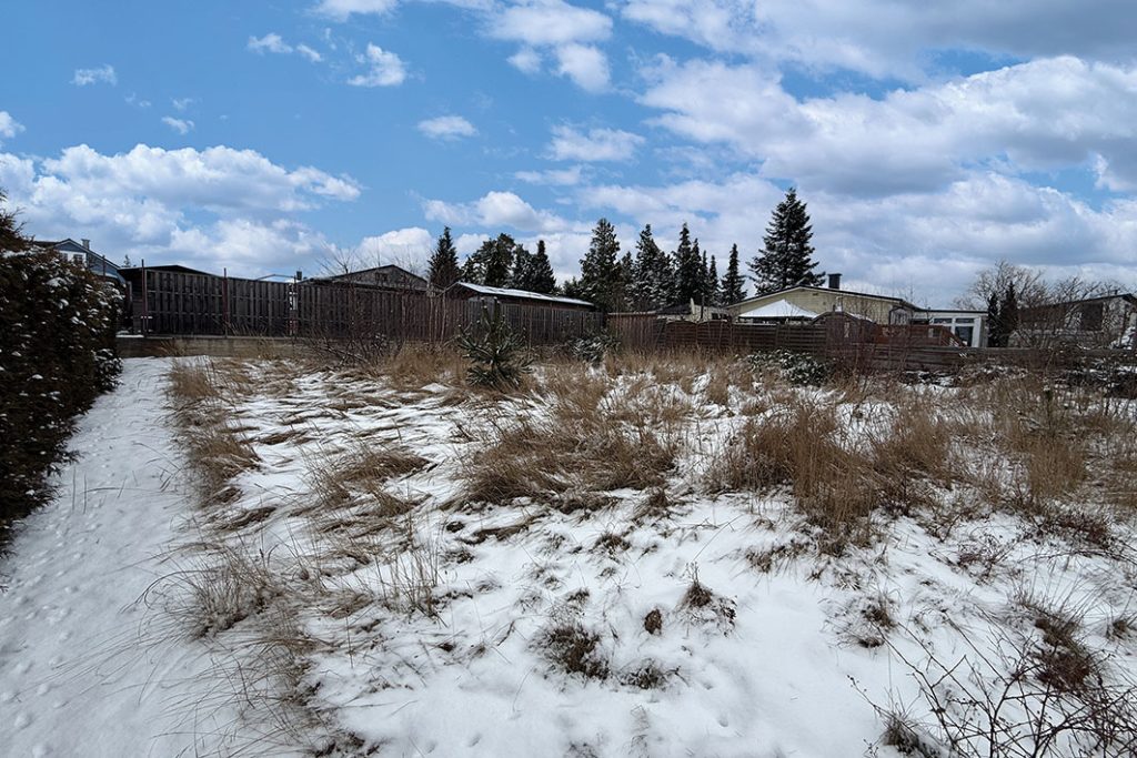 Sicht auf hintere Grundstücksgrenze