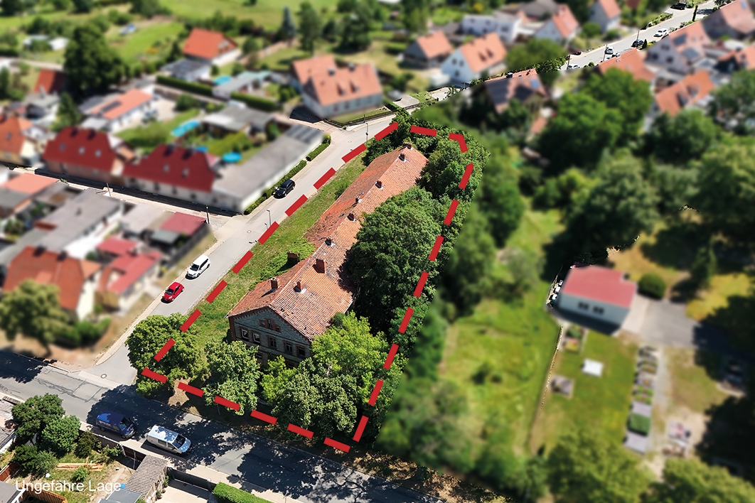 Luftaufnahme Objekt markiert