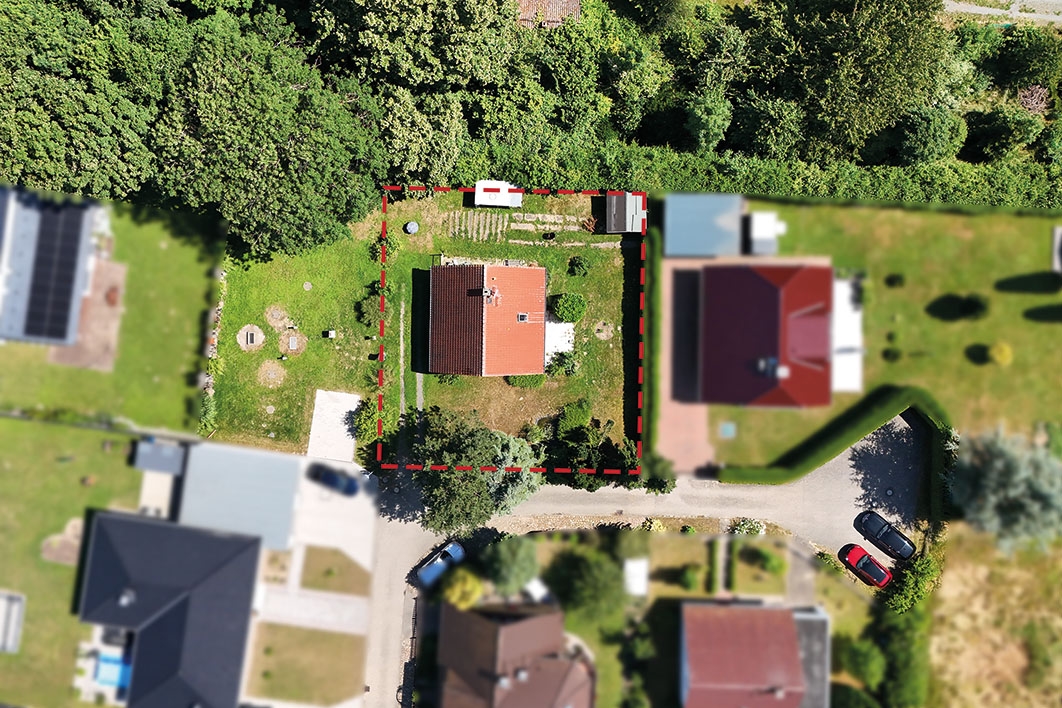 Grundstück mit Makierung