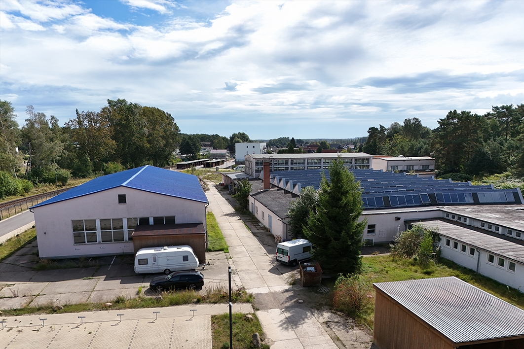 Blick auf Halle 1