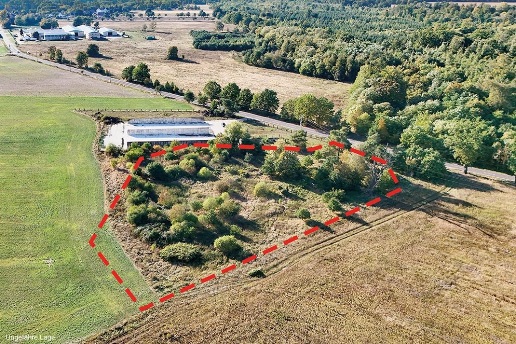 Luftbild mit Markierung