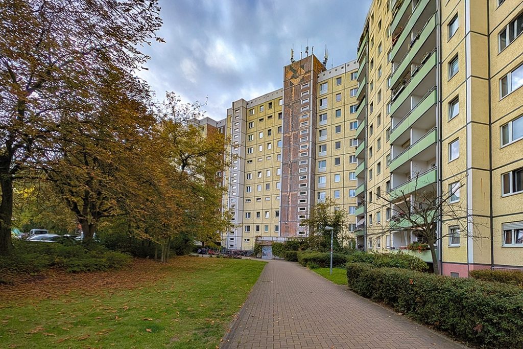 Blick auf die Wohnanlage