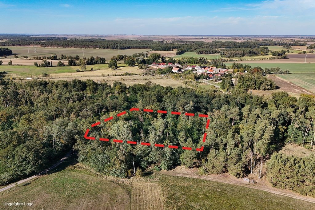 Luftbild mit Markierung