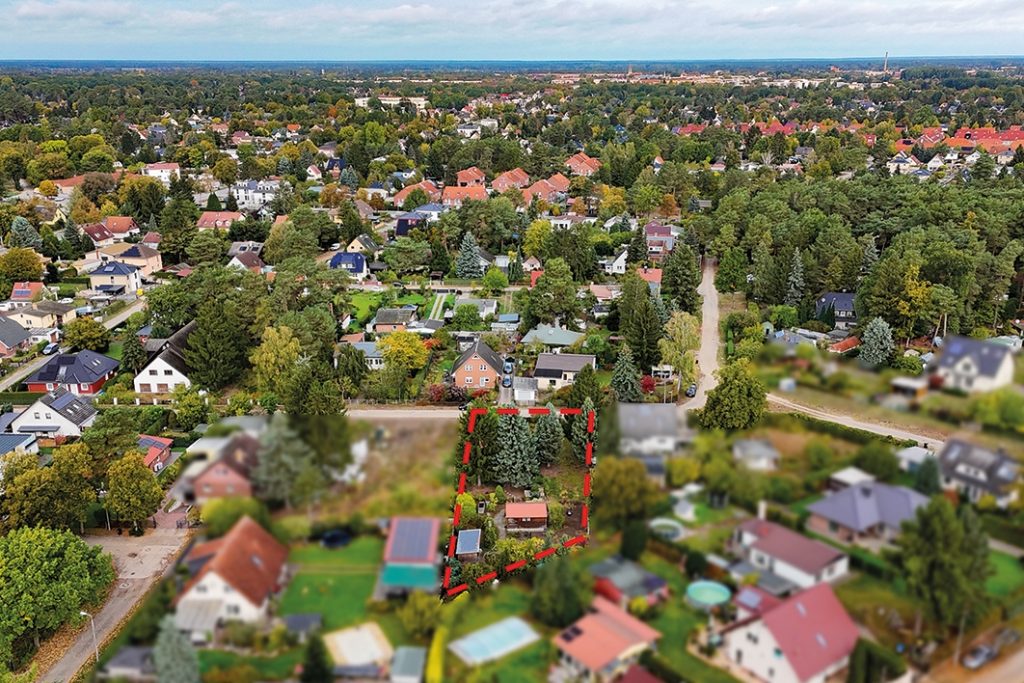 Luftbild mit Markierung